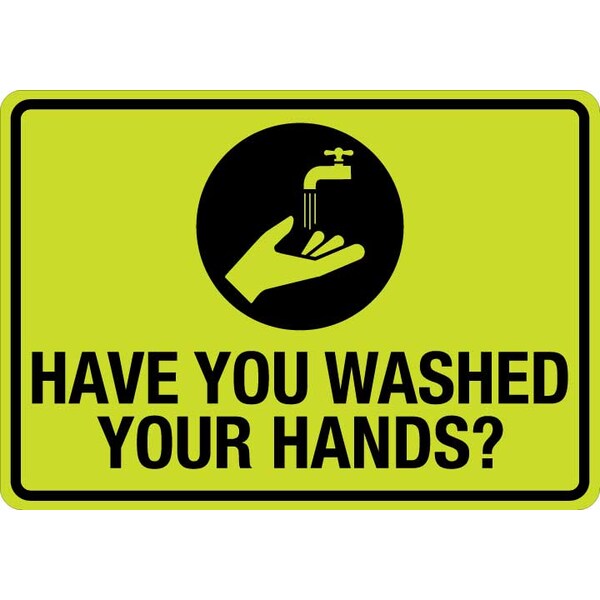 Wash Hands Before Entering, 14 in  x 10 in, HiVis Reflective Aluminum, LCUV-0129ST-RA_14x10